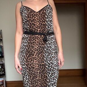 Elizabeth and James Leopard Print Midi Dress